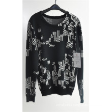 Winter Black Long Sleeve Patterned Knitted Men Sweaters